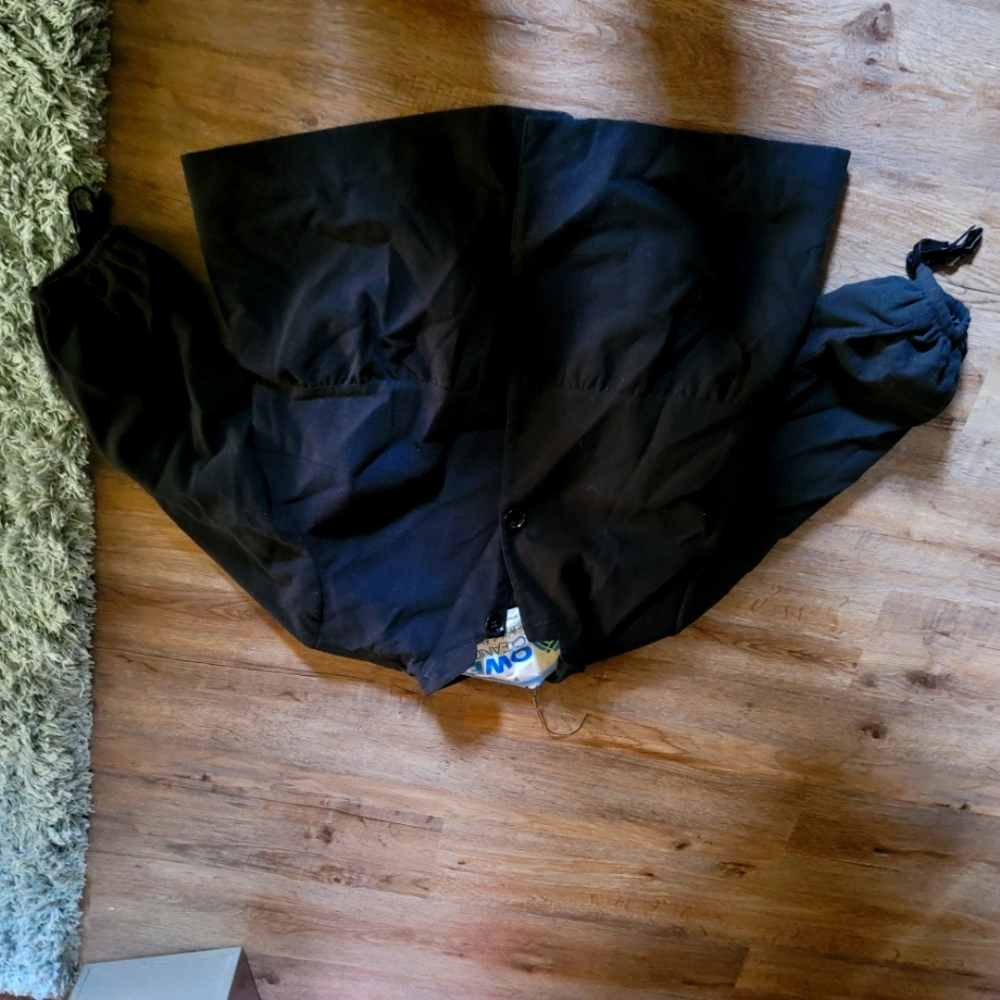 Black button up lightweight maternity coat